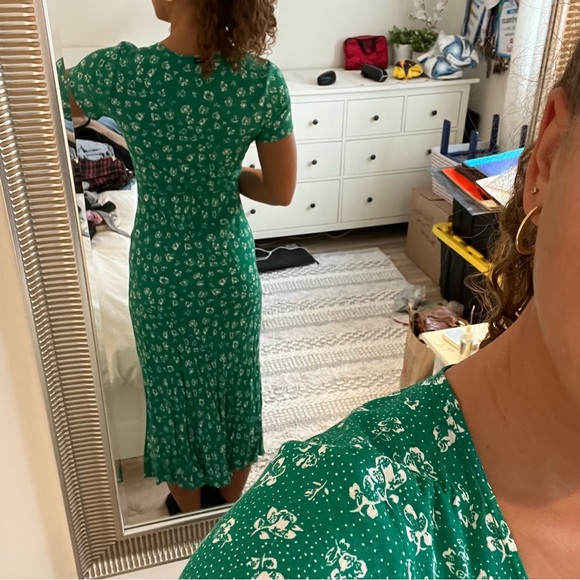 Obey green long dress with little flowers - Picture 4 of 7